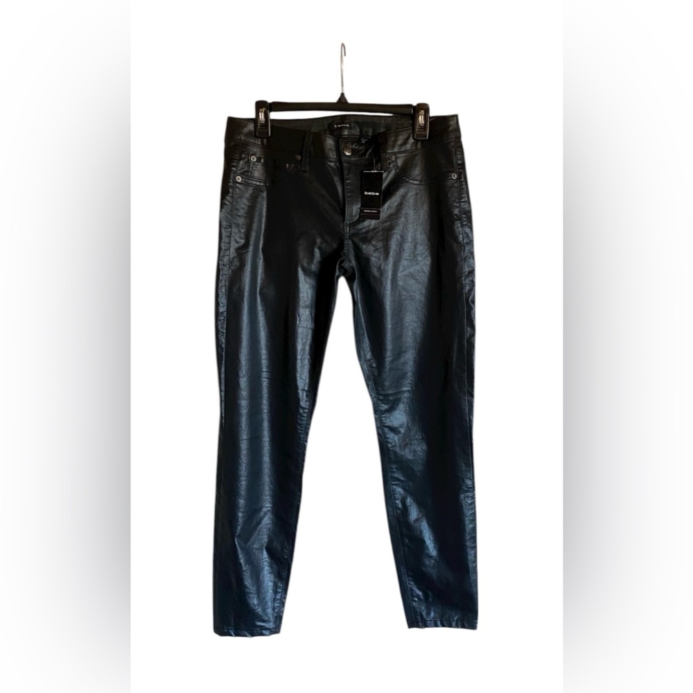 Women’s BEBE Black Faux Leather Pants 30 NWT